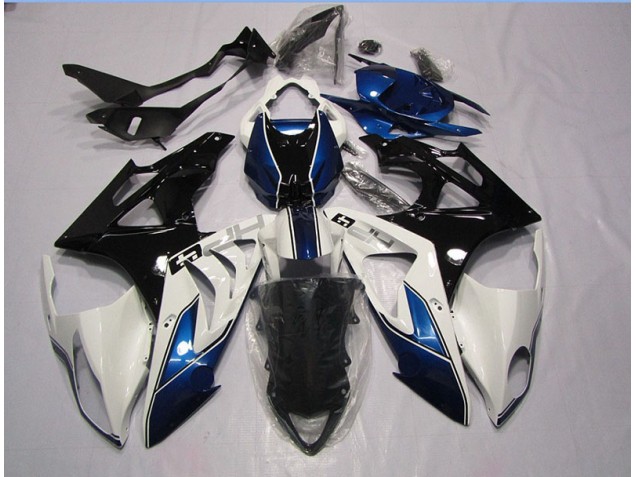 BMW S1000RR 2009-2014 Vollverkleidung - Weiß Blau BMW S1000RR 2009-2014 Vollverkleidung - Weiß Blau