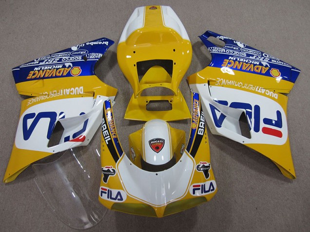 Ducati 748 1993-2005 Verkleidungen - Gelb Weiß Fila Ducati 748 1993-2005 Verkleidungen - Gelb Weiß Fila