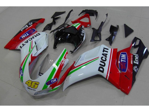 Ducati 848 1098 1198 2007-2014 Verkleidungen - Rot Weiß Gelb 46 Ducati 848 1098 1198 2007-2014 Verkleidungen - Rot Weiß Gelb 46