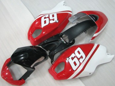 Ducati Monster 696 2008-2012 Verkleidungen - Schwarz Rot Weiß 69