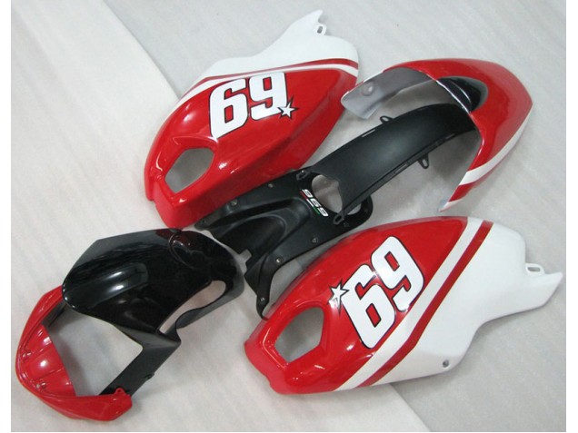 Ducati Monster 696 2008-2012 Verkleidungen - Schwarz Rot Weiß 69