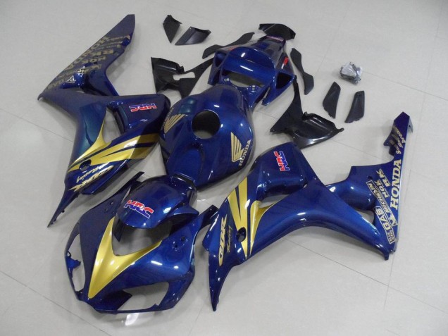 Honda CBR 1000 RR 2006-2007 Verkleidungen - Dunkel blau mit goldenen Streifen