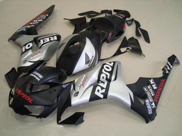 Honda CBR 1000 RR 2006-2007 Verkleidungen - Matt Schwarz Silber Repsol