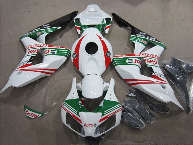 Honda CBR 1000 RR 2006-2007 Verkleidungen - Weiß Grün Rot Castrol