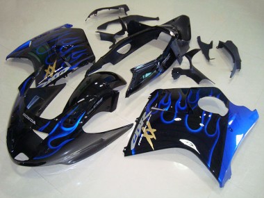 Honda CBR 1100 XX Blackbird 1996-2007 Verkleidungen - Schwarze Blau Flamme