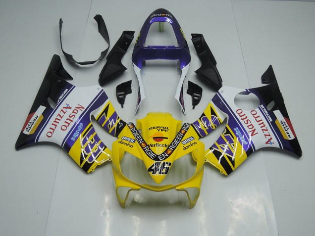 Honda CBR 600 F4i 2001-2003 Verkleidungen - Gelb Weiß Nastro Azzurro