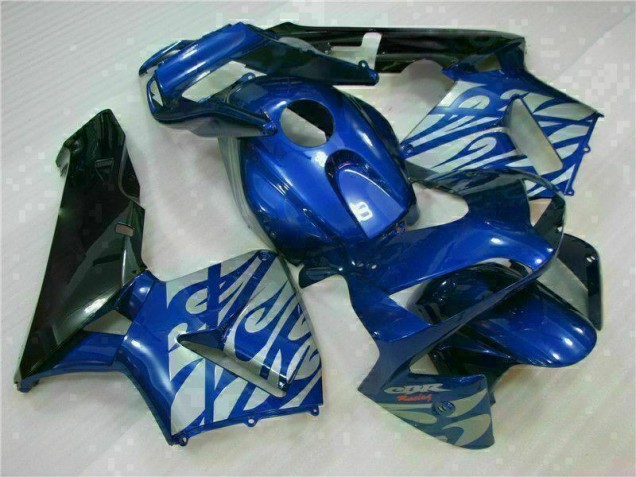 Honda CBR 600 RR 2003-2004 Verkleidungen - Blau mit silberner Flamme