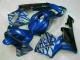 Honda CBR 600 RR 2003-2004 Verkleidungen - Blau mit silberner Flamme