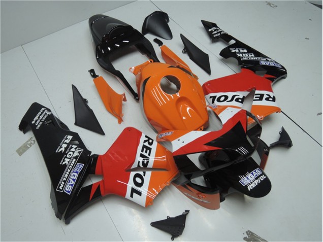 Honda CBR 600 RR 2003-2004 Verkleidungen - Orange Rot Schwarz Repsol