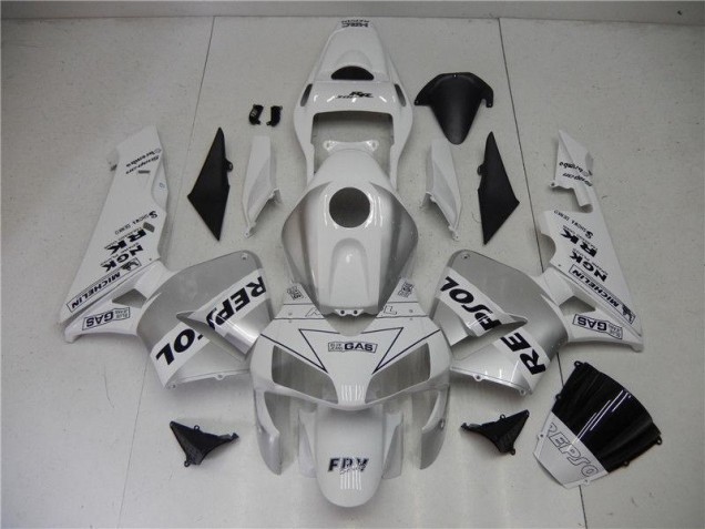 Honda CBR 600 RR 2003-2004 Verkleidungen - Silber Weiß Schwarz Repsol