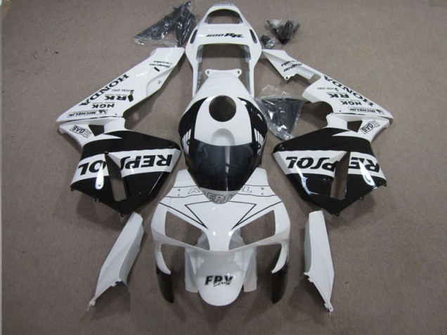 Honda CBR 600 RR 2003-2004 Verkleidungen - Weiß Schwarz Repsol