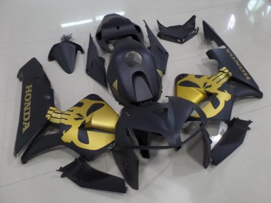 Honda CBR 600 RR 2005-2006 Verkleidungen - Matt Schwarz mit goldenem Totenkopf