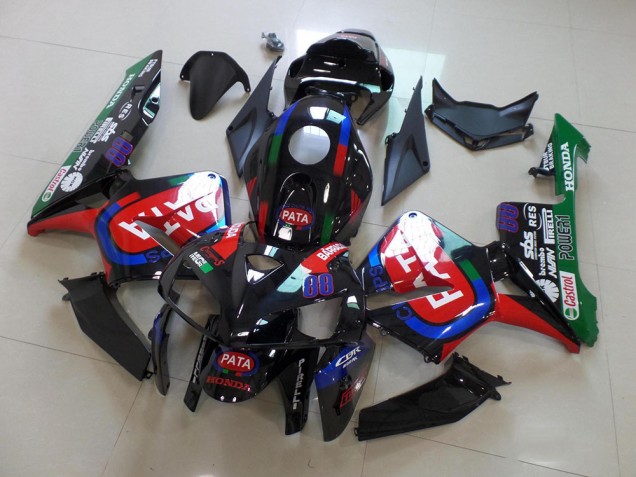 Honda CBR 600 RR 2005-2006 Verkleidungen - Schwarz Rot Pata Honda CBR 600 RR 2005-2006 Verkleidungen - Schwarz Rot Pata