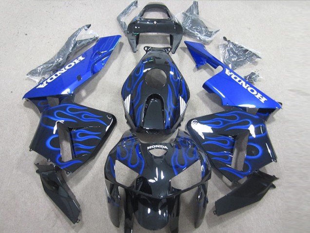 Honda CBR 600 RR 2005-2006 Verkleidungen - Schwarze Blau Flamme