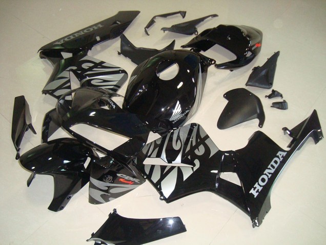 Honda CBR 600 RR 2005-2006 Verkleidungen - Schwarze Weiße Flamme