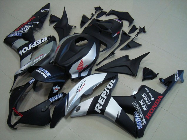 Honda CBR 600 RR 2007-2008 Verkleidungen - Matt Schwarz Silber Repsol