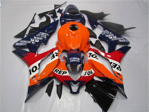 Honda CBR 600 RR 2007-2008 Verkleidungen - Orange Blau Schwarz Repsol