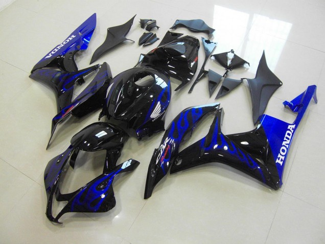 Honda CBR 600 RR 2007-2008 Verkleidungen - Schwarze Blau Flamme