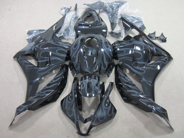 Honda CBR 600 RR 2009-2012 Verkleidungen - Schwarz Silber Flamme