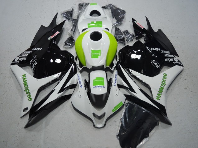 Honda CBR 600 RR 2009-2012 Verkleidungen - Schwarz Weiß Grün Hannspree