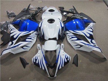 Honda CBR 600 RR 2009-2012 Verkleidungen - Weiß Blau Flamme