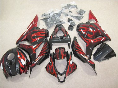 Honda CBR 600 RR 2009-2012 Vollverkleidung - Schwarz rote Flamme