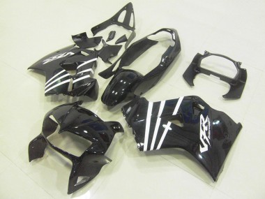 Honda VFR 800 1998-2001 Verkleidungen - Schwarz Weißes Streifenmuster