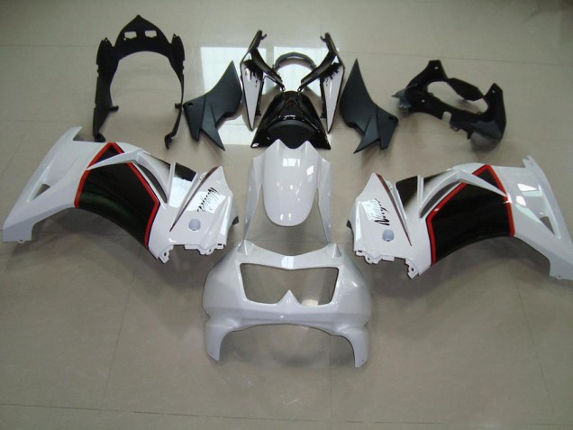 Kawasaki ZX 250R 2008-2012 Verkleidungen - Perl Weiß Schwarz