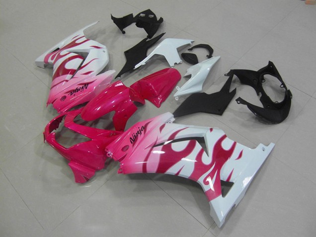 Kawasaki ZX 250R 2008-2012 Verkleidungen - Rosa Weiß Kawasaki ZX 250R 2008-2012 Verkleidungen - Rosa Weiß