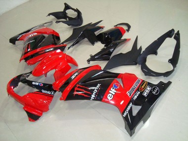 Kawasaki ZX 250R 2008-2012 Verkleidungen - Schwarz Rot Monster