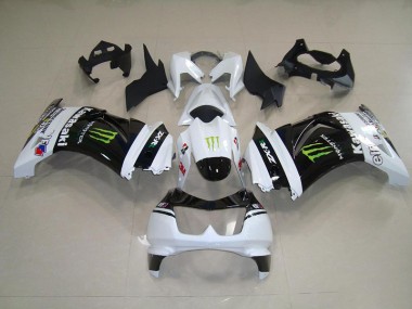 Kawasaki ZX 250R 2008-2012 Verkleidungen - Schwarz Weißes Monster