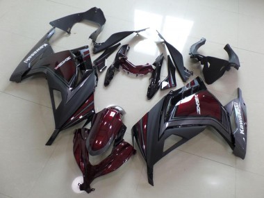 Kawasaki ZX 300R 2013-2016 Verkleidungen - Dunkel rot und Grau