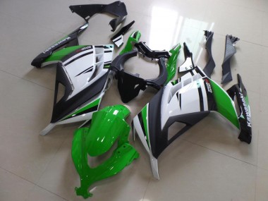 Kawasaki ZX 300R 2013-2016 Verkleidungen - Grün Schwarz und Weiß
