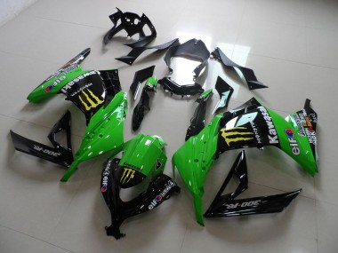 Kawasaki ZX 300R 2013-2016 Verkleidungen - Schwarz Grünes Monster