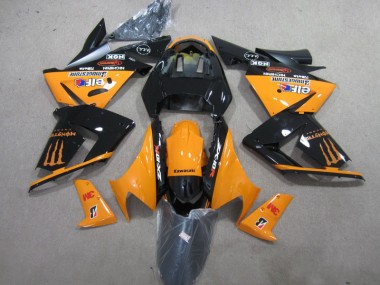 Kawasaki ZX10R 2003-2005 Verkleidungen - Schwarz Orange 3M Monster