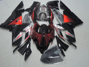 Kawasaki ZX10R 2003-2005 Verkleidungen - Schwarz Rot