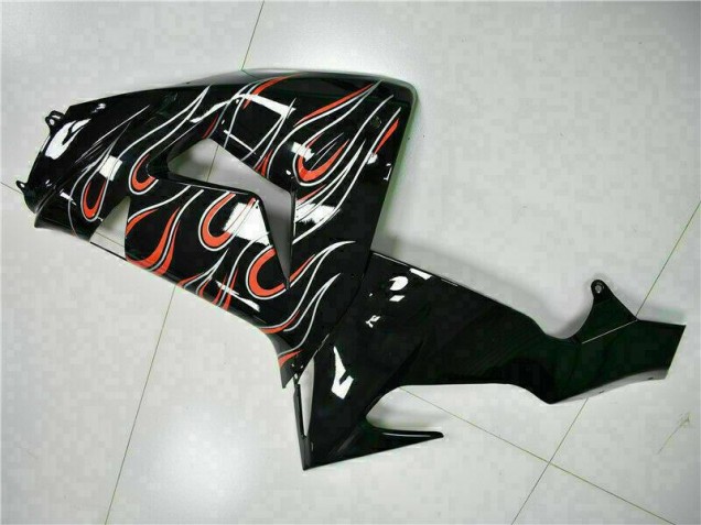 Kawasaki ZX10R 2006-2007 Verkleidung - Schwarz rote Flamme