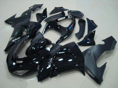 Kawasaki ZX10R 2006-2007 Verkleidungen - Glänzend Schwarz Matt Schwarz