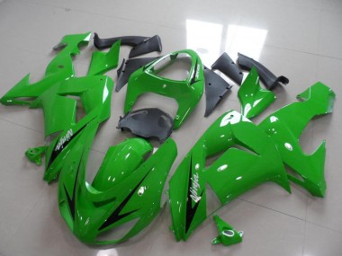 Kawasaki ZX10R 2006-2007 Verkleidungen - Grün Schwarzer Pfeil
