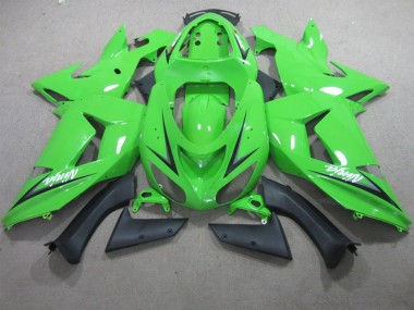 Kawasaki ZX10R 2006-2007 Verkleidungen - Grüner Weißer Ninja