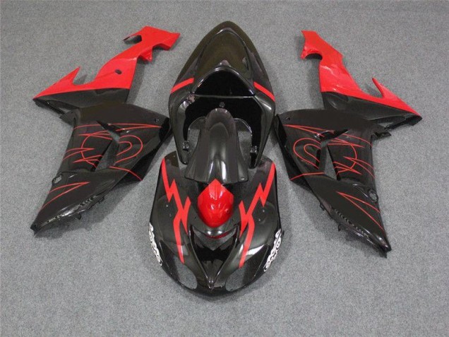 Kawasaki ZX10R 2006-2007 Verkleidungen - Schwarz Rot Kawasaki ZX10R 2006-2007 Verkleidungen - Schwarz Rot