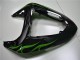 Kawasaki ZX10R 2006-2007 Verkleidungen - Schwarze Grüne Flamme Kawasaki ZX10R 2006-2007 Verkleidungen - Schwarze Grüne Flamme