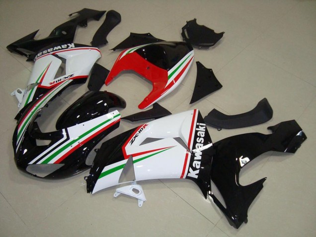 Kawasaki ZX10R 2006-2007 Verkleidungen - Weiß Und Schwarz Kawasaki ZX10R 2006-2007 Verkleidungen - Weiß Und Schwarz