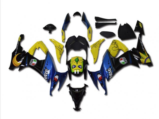 Kawasaki ZX10R 2008-2010 Verkleidungen - Blau Hai