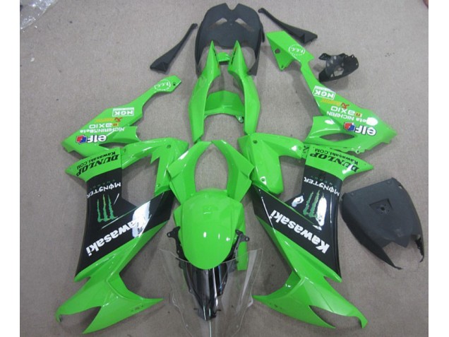 Kawasaki ZX10R 2008-2010 Verkleidungen - Grün Schwarz Monster