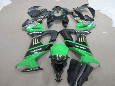 Kawasaki ZX10R 2008-2010 Verkleidungen - Schwarz Grünes Monster