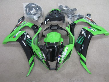 Kawasaki ZX10R 2011-2015 Verkleidungen - Schwarz Grün Touch4 Monster