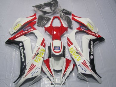 Kawasaki ZX10R 2011-2015 Verkleidungen - Weiß Rot Silkolene