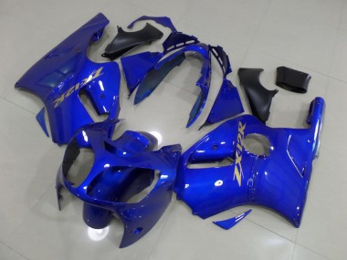 Kawasaki ZX12R 2000-2001 Verkleidungen - Blau mit goldenem Aufkleber
