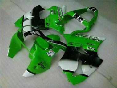 Kawasaki ZX6R 2000-2002 Motorrad Verkleidungen - Grün Schwarz